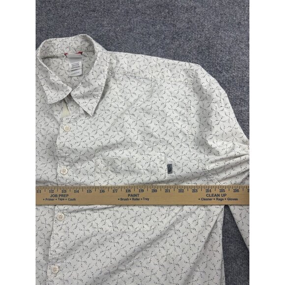 The North Face Shirt Mens 2XL White Gray Microprint Long Sleeve Button Front - Picture 4 of 7